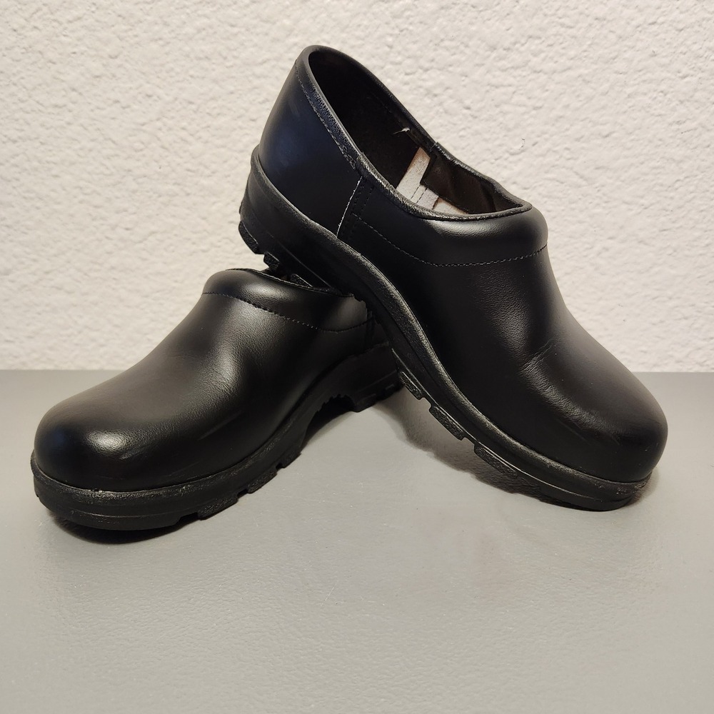 Sika Flex LBS System Clogs Womens Size 38 Black Leather Professional Work Shoes